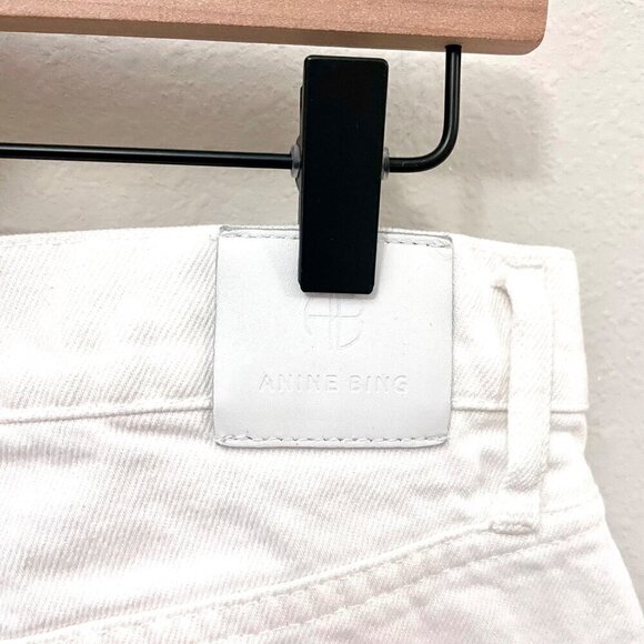 Anine Bing White Denim Straight Leg Jeans Size 30 - Picture 8 of 9